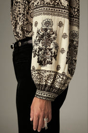 Blouse imprimée contrastée