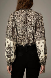 Blouse imprimée contrastée