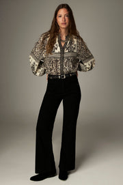Blouse imprimée contrastée
