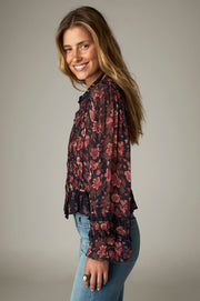 Blouse courte à col droit
