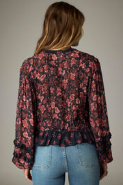 Blouse courte à col droit
