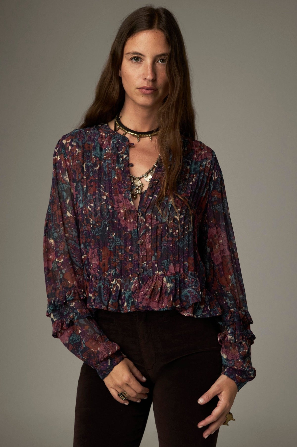 Blouse courte imprimée