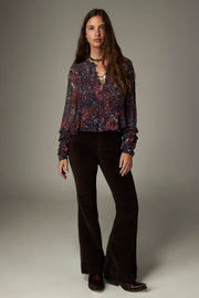 Blouse courte imprimée