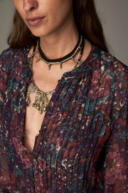 Blouse courte imprimée
