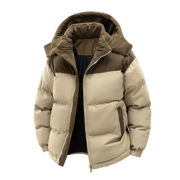 Blouson bicolore à capuche et poches