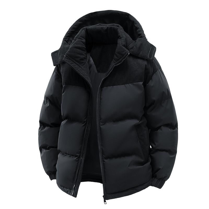 Blouson bicolore à capuche et poches