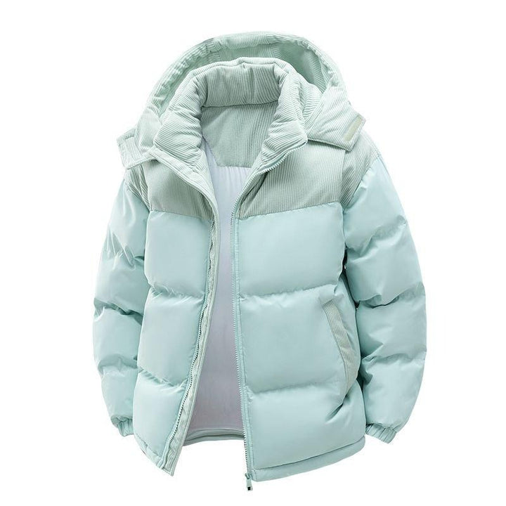 Blouson bicolore à capuche et poches