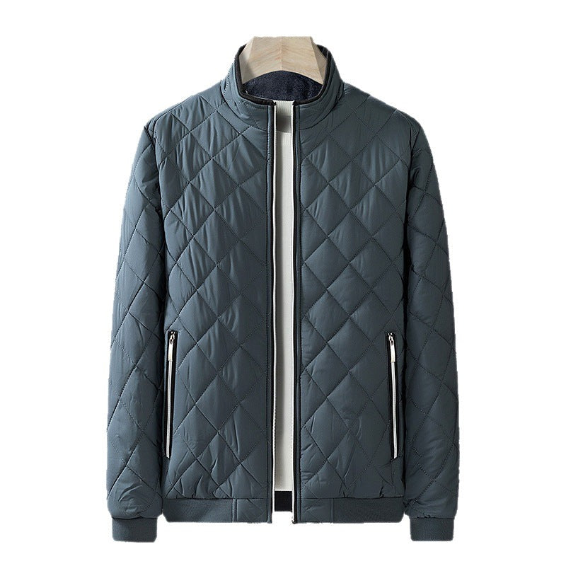 Blouson matelassé gris, vue de face