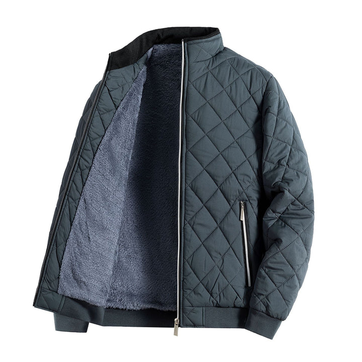 Blouson matelassé gris, vue ouverte
