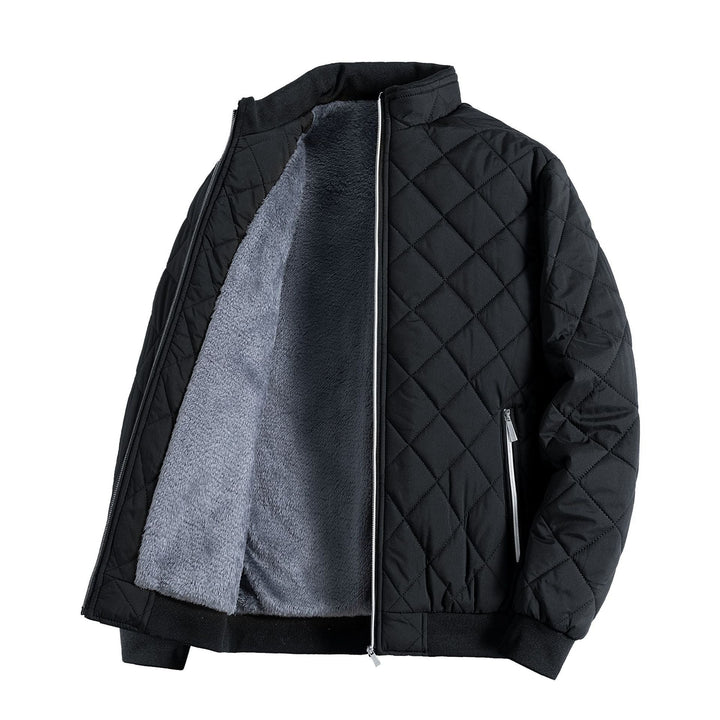 Blouson matelassé noir, vue ouverte
