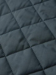 Blouson matelassé gris, détail des surpiqûres