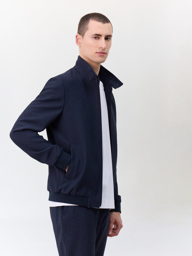 Blouson bleu marine — vue portée de face