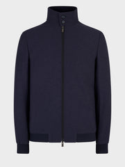 Blouson bleu marine — pièce isolée, vue de face