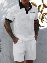Ensemble t-shirt blocs de couleur blanc — vue portée de face