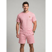 Ensemble t-shirt short motif relief