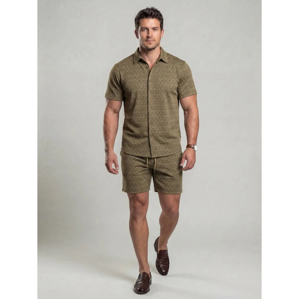 Ensemble chemise jacquard et short