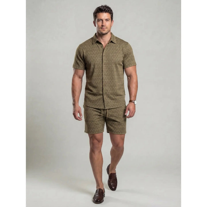 Ensemble chemise jacquard et short