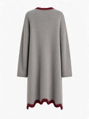 Cardigan gris aux bordures rouges