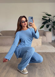 Ensemble côtelé bleu clair