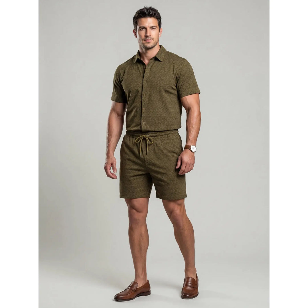 Ensemble chemise jacquard et short