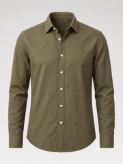 Chemise manches longues unie — gros plan du col