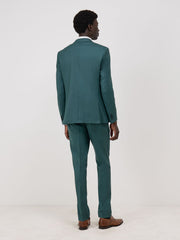Costume 2 pièces vert bouteille — vue portée en pied, de dos