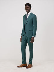 Costume 2 pièces vert bouteille — vue portée de trois-quarts en pied