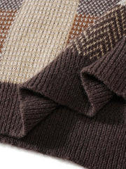 Gilet en maille rétro — détail jonction des panneaux de maille