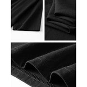 T-shirt urbain respirant noir — détail tissu, couture et ourlet replié