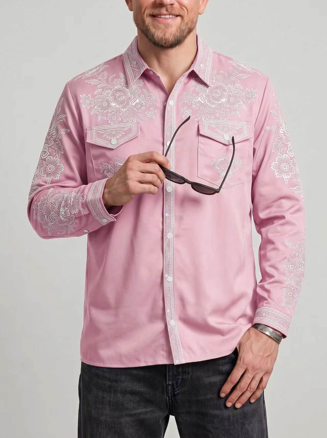 Chemise à motifs contrastés — vue complémentaire du produit.