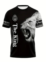 Ensemble t-shirt pantalon motif lion noir — vue isolée du t-shirt avec le motif lion et le texte