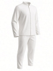 Ensemble chemise col montant manches longues — vue de profil