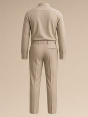 Ensemble chemise col montant manches longues — vue de dos