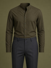 Ensemble chemise col montant manches longues — vue de face