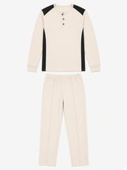 Ensemble haut et pantalon en maille gaufrée