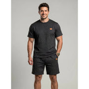 Ensemble t-shirt short motif relief