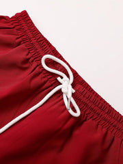 Ensemble polo short taille élastique — détail ceinture élastique et cordon blanc