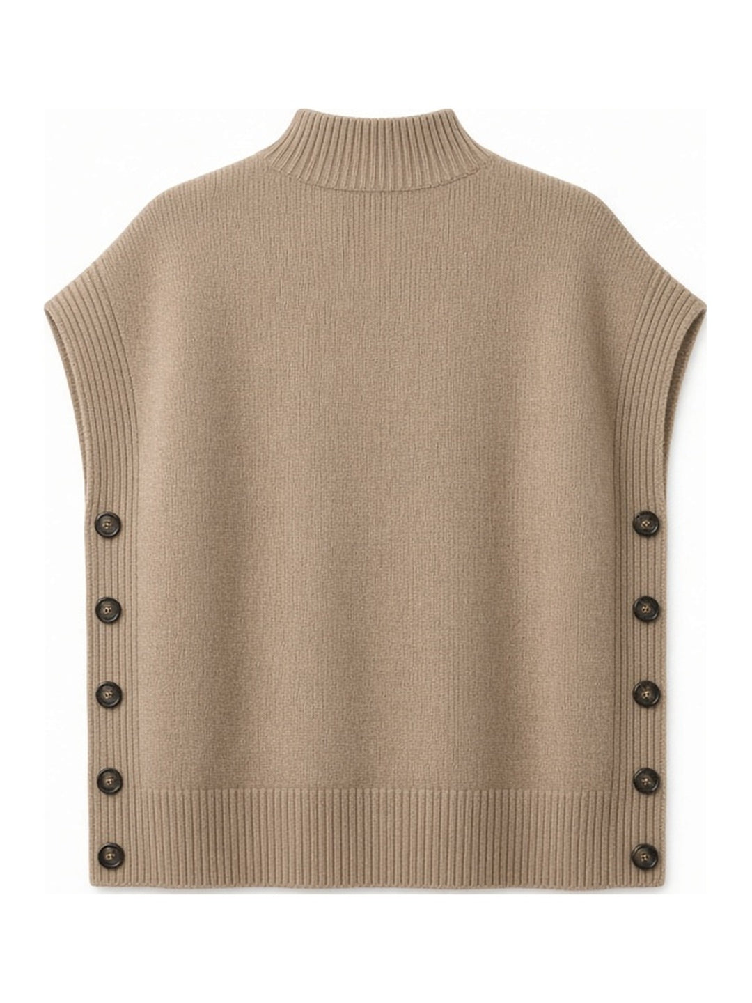 Gilet camel sans manches, vue de dos