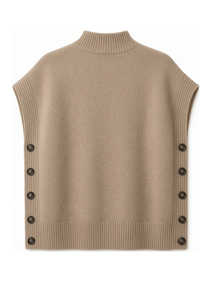 Gilet camel sans manches, vue de dos