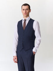 Gilet marine prince de Galles — vue portée de face