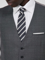 Gilet de costume gris prince de Galles — vue de dos. Soniel Paris.
