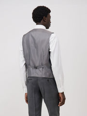 Gilet de costume gris prince de Galles — vue de profil. Soniel Paris.