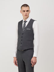 Gilet de costume gris — vue de profil. Soniel Paris.