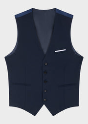 Gilet de costume bleu marine — pièce isolée, vue de face