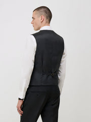 Gilet de costume noir — vue portée de dos