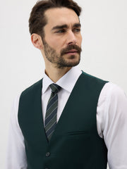 Gilet de costume vert bouteille — vue portée de trois-quarts