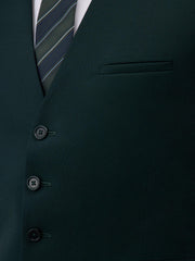 Gilet de costume vert bouteille — gros plan boutons et tissu