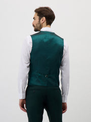 Gilet de costume vert bouteille — vue portée de dos