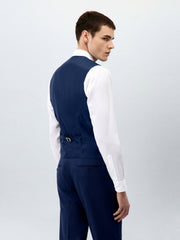 Gilet de costume bleu indigo — vue portée de dos