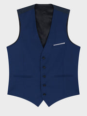 Gilet de costume bleu indigo — pièce isolée, vue de face